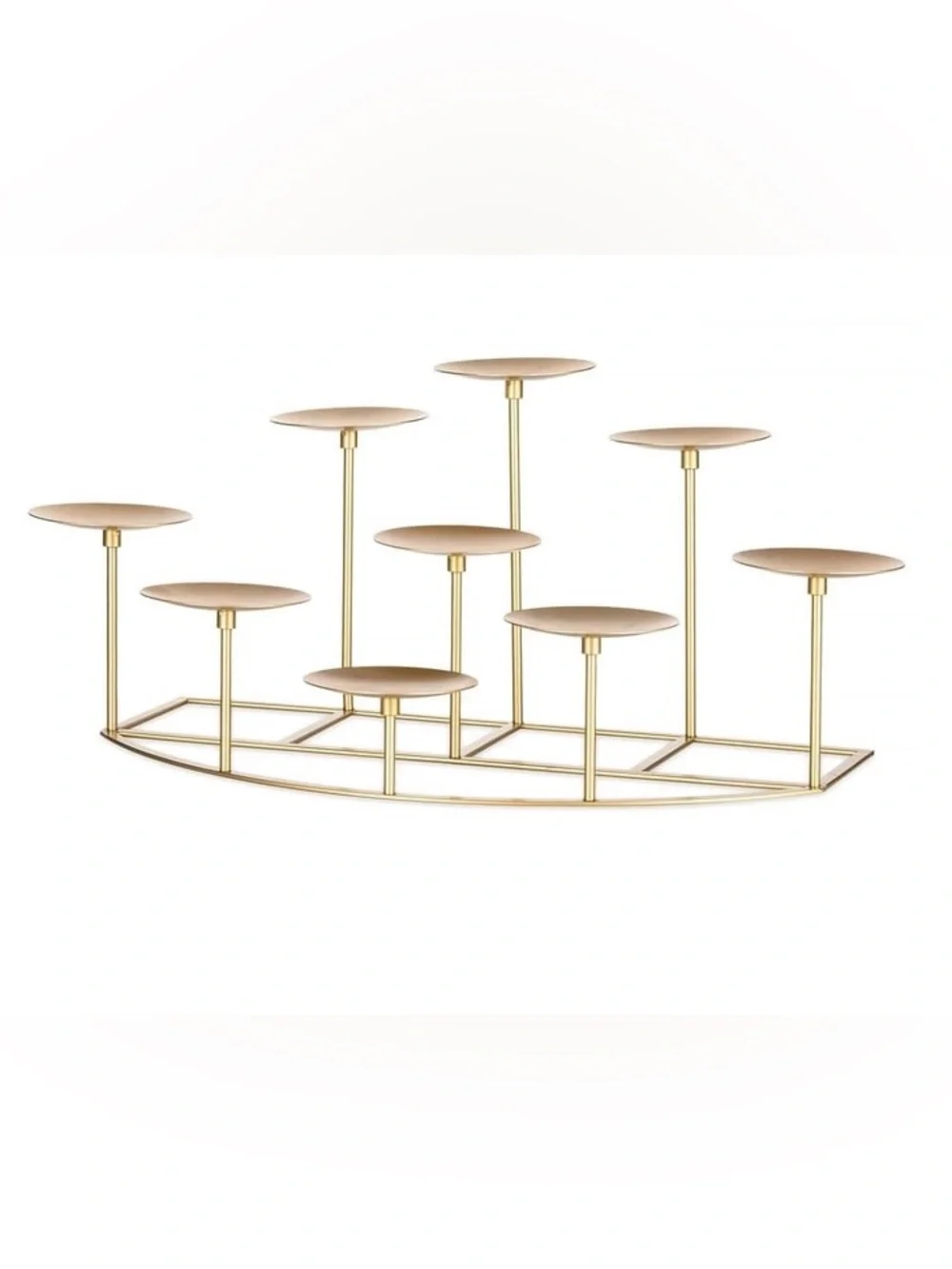 Gold 9-Branch Candelabra Candle Holder For Fireplace,Table Centerpiece & Holiday